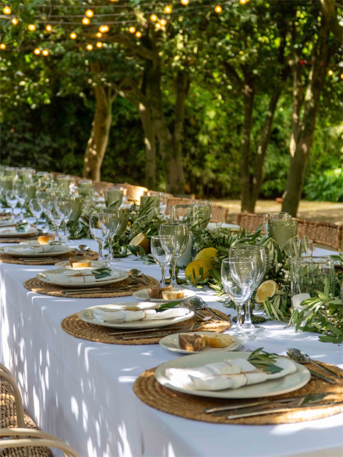 A table set in a Sicilian garden
